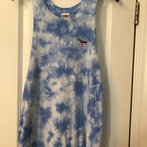 Pink by VS blue tie-dye tank top